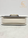 Used luxury goods Lewis It White leather GG Supreme 1955 Horsebit shoulder bag - GUCCI - BALAAN 7