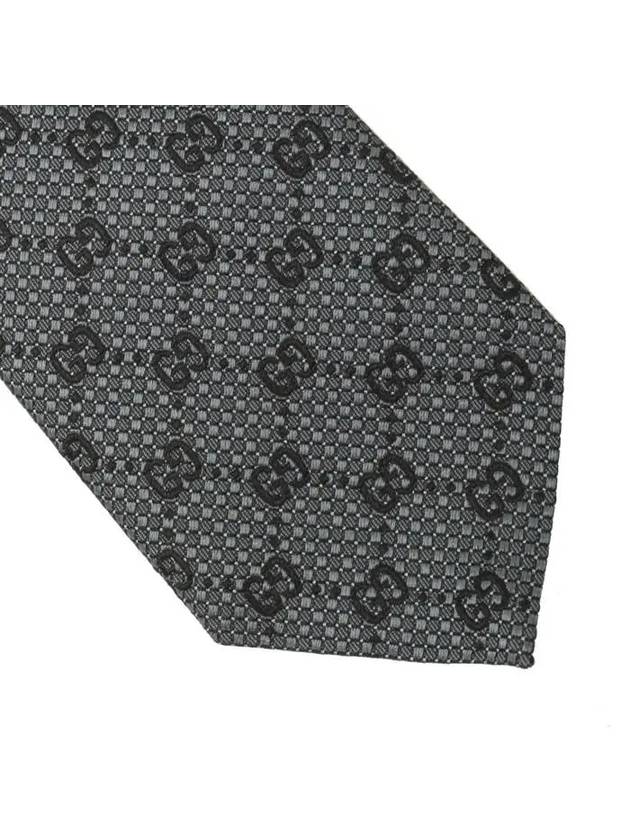 GG Silk Jacquard Neck Tie Grey - GUCCI - BALAAN 4