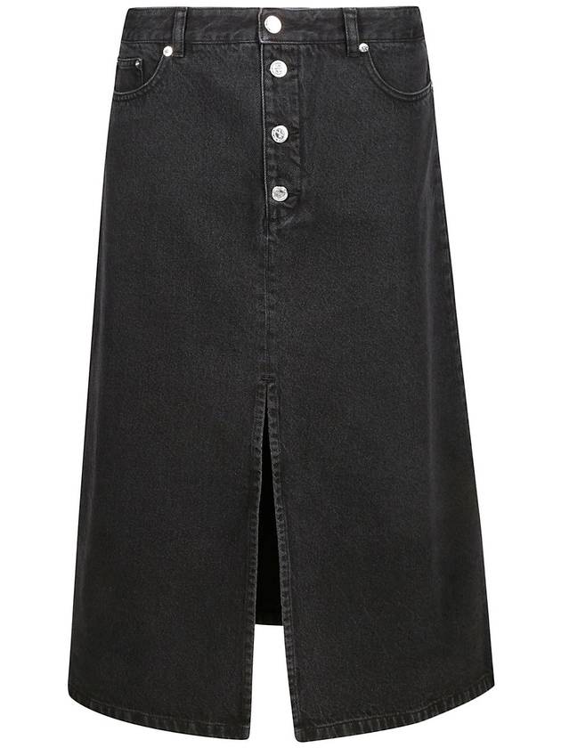 Women's Tennessee Midi Denim A-Line Skirt Black - A.P.C. - BALAAN 2