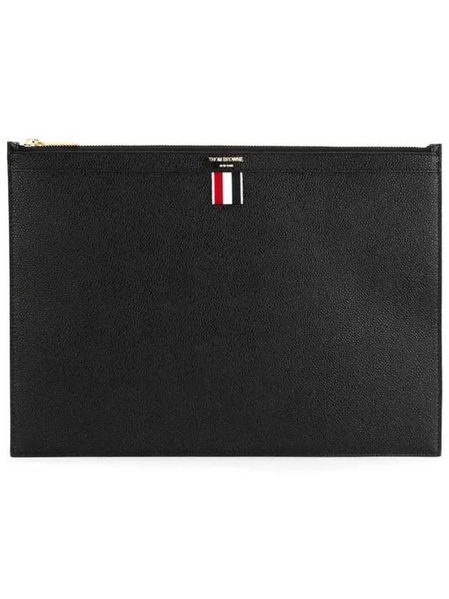 Medium Document Holder Clutch Bag Black - THOM BROWNE - BALAAN 3