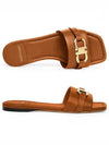 Gancini Ornament Flat Slide Brown - SALVATORE FERRAGAMO - BALAAN 6