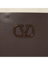 Signature V Logo Canvas Leather Tote Bag Brown - VALENTINO - BALAAN 9