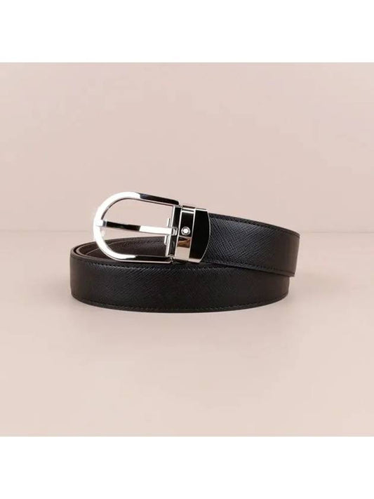 Man's Classic Reversible Leather Belt Black Brown - MONTBLANC - BALAAN 2