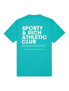 Slogan Print Cotton Short Sleeve T-Shirt Green - SPORTY & RICH - BALAAN 3