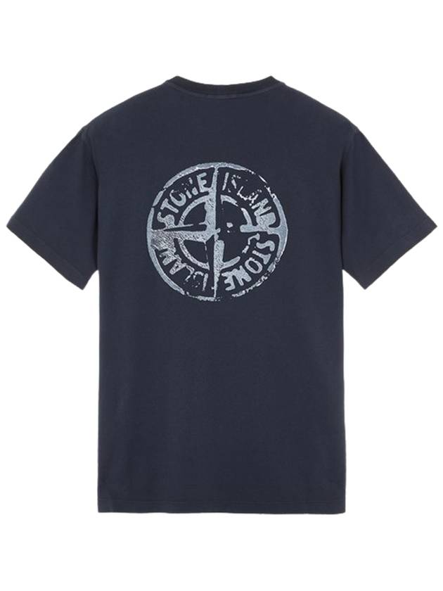 Stamp Two Print Short Sleeve T-Shirt Navy - STONE ISLAND - BALAAN 3