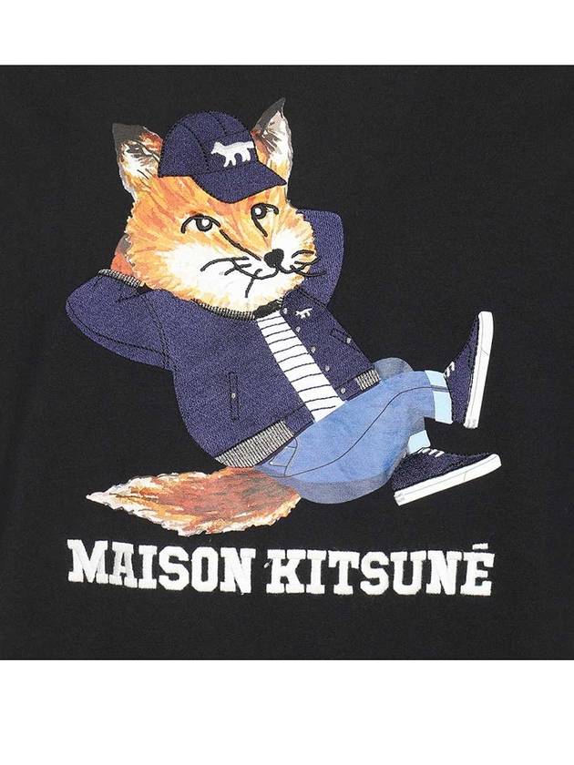 Dressed Fox Print Easy Cotton Short Sleeve T-Shirt Black - MAISON KITSUNE - BALAAN 6