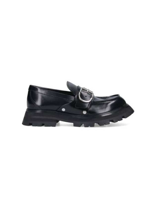 Buckle Leather Loafers Black - ALEXANDER MCQUEEN - BALAAN 2