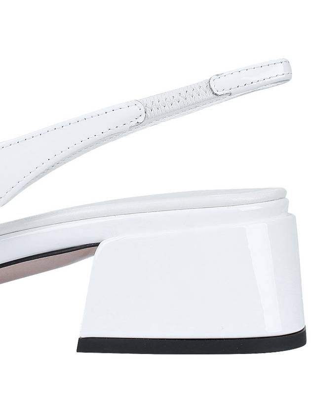 Patent Leather Slingback Heels White - MIU MIU - BALAAN 7