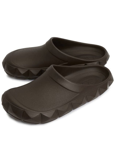 Roma Stud Turtle Rubber Clog Mule Brown - VALENTINO - BALAAN 2