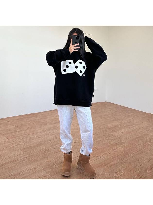 Two Dice Crew Neck Sweatshirt Black - STUSSY - BALAAN 4