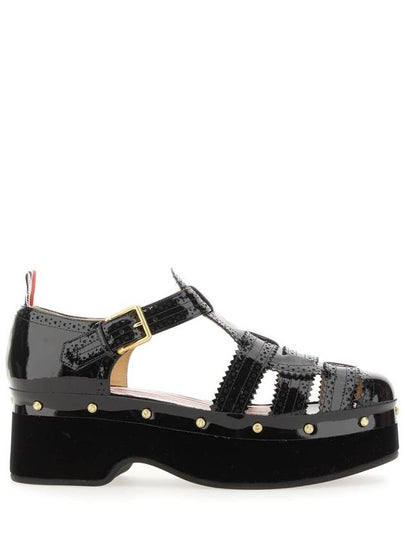 Soft Patent Fisherman Clog Sandals Black - THOM BROWNE - BALAAN 2