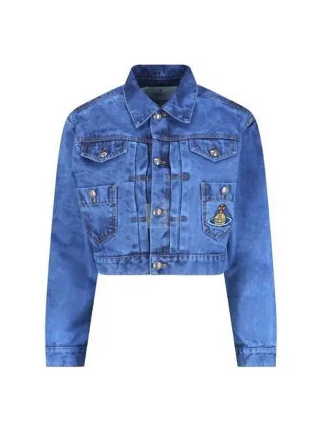 Marlene Crop Top Denim Jacket Blue - VIVIENNE WESTWOOD - BALAAN 2