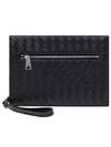 Intrecciato Zipper Small Clutch Bag Black - BOTTEGA VENETA - BALAAN 2