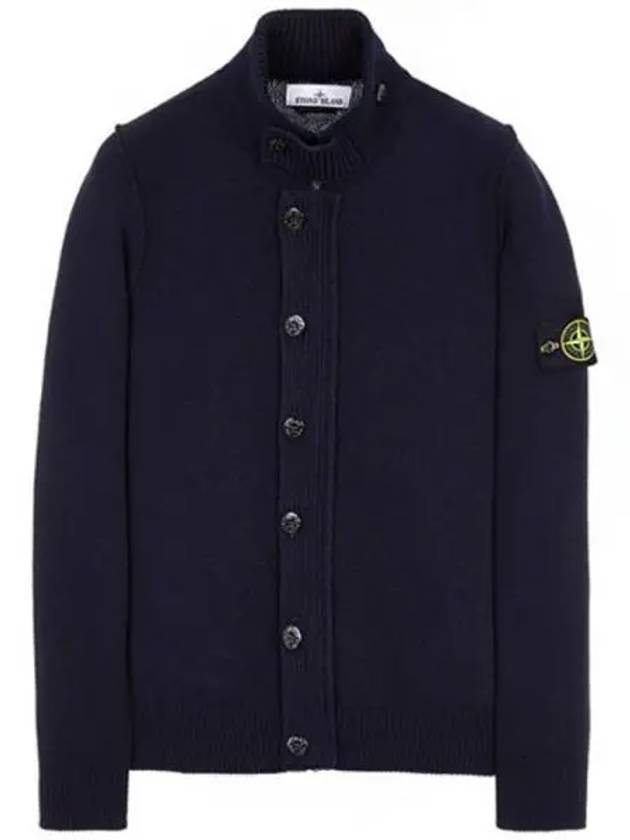 Wappen Patch Button Up High Neck Cardigan Navy Men s Jacket 271070 - STONE ISLAND - BALAAN 1