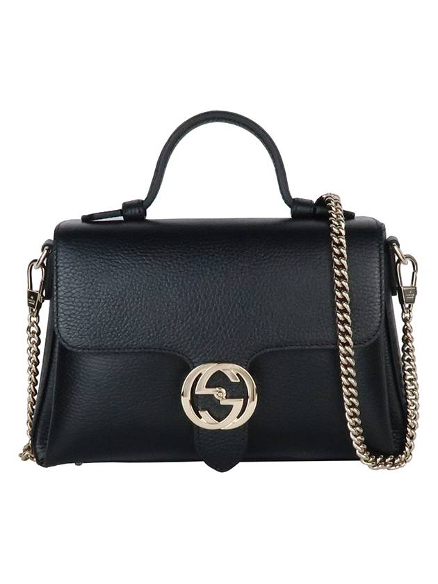 GG Interlocking Chain Small Top Handle Shoulder Bag Black - GUCCI - BALAAN 2