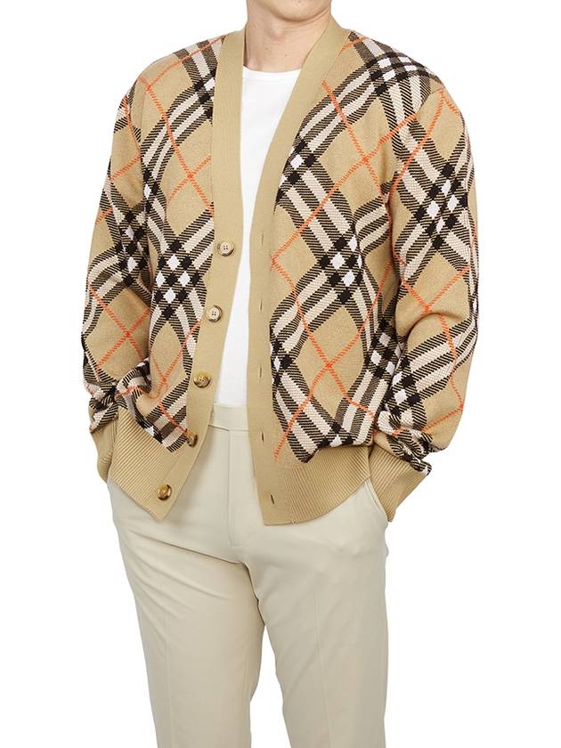 Check Wool Mohair Blend Cardigan Sand - BURBERRY - BALAAN 5