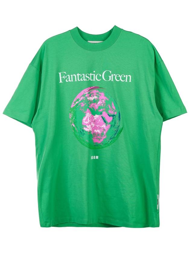 Fantastic Green Sustainable Cotton Short Sleeve T-Shirt Green - MSGM - BALAAN 11