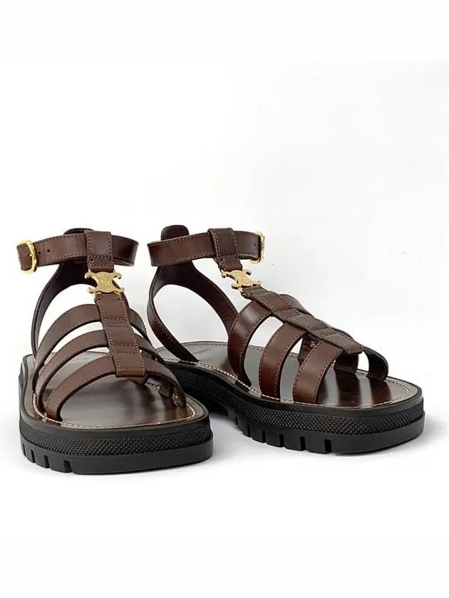 Clea Triomphe Gladiator Sandals Brown - CELINE - BALAAN 3