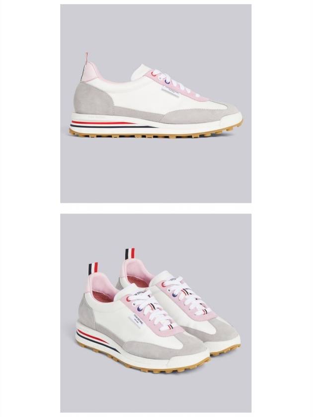 Tech Runner Low Top Sneakers White Pink - THOM BROWNE - BALAAN 5