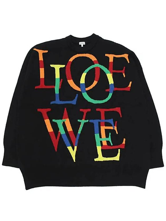 Rainbow Love Logo Knit Top Black - LOEWE - BALAAN 2