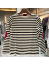 Women's Heart Patch Boat Neck Stripe Long Sleeve T-Shirt Ecru Marine - SAINT JAMES - BALAAN 3