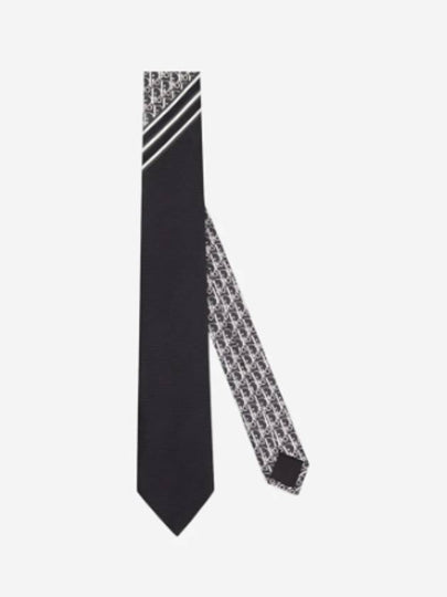 Oblique Straight Tie Black - DIOR - BALAAN 2