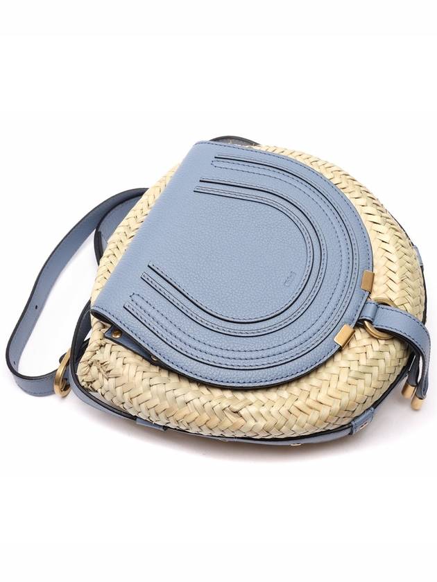 Marcie Raffia Leather Cross Bag Blue - CHLOE - BALAAN 6