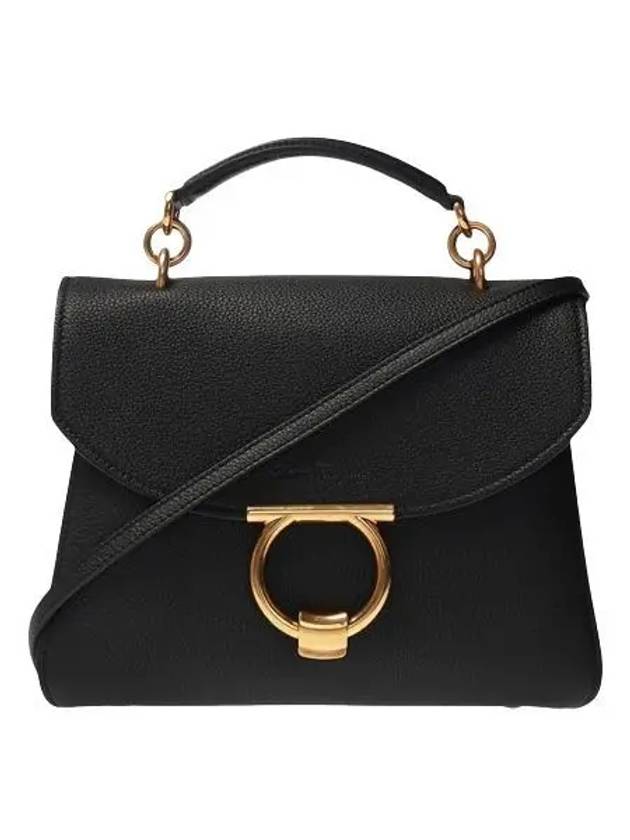 Gancini Small Tote Bag Black - SALVATORE FERRAGAMO - BALAAN 2