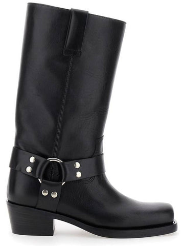 'Roxy' Black Western Style Ankle Boots In Leather Woman - PARIS TEXAS - BALAAN 1