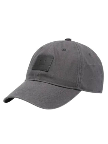 Leather Face Patch Ball Cap Grey - ACNE STUDIOS - BALAAN 1