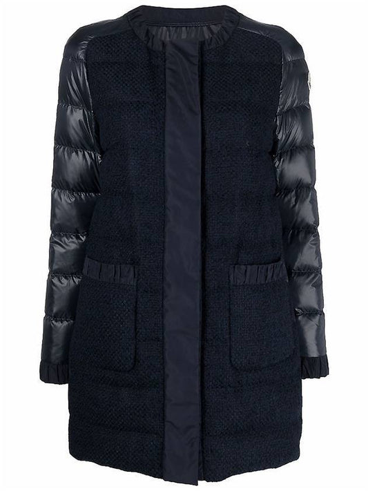 Women's Veulettes Tweed Padding Navy - MONCLER - BALAAN 1