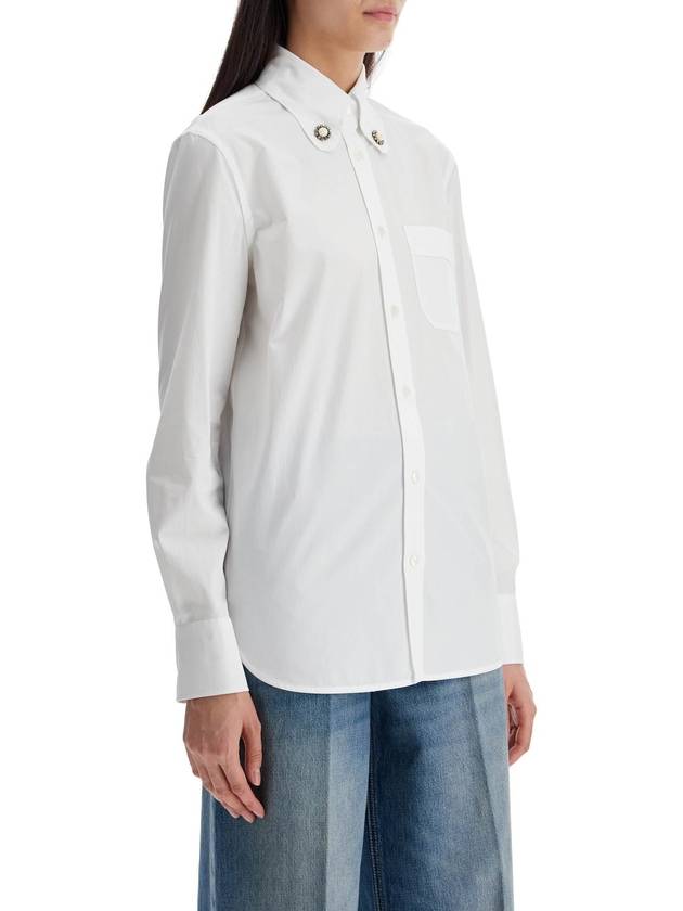 structured collar white optical long sleeve cotton shirt - VALENTINO - BALAAN 2