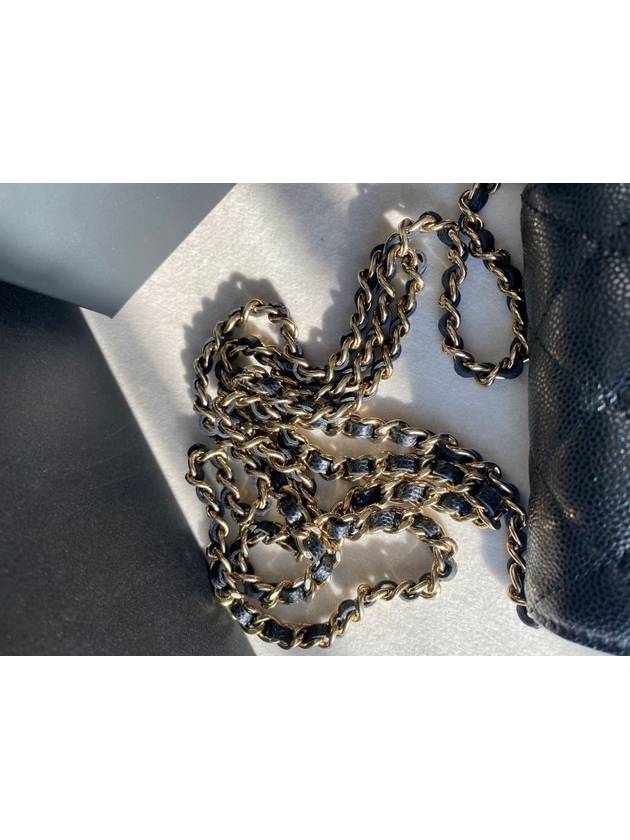 Women s Classic Logo Caviar Chain Mini Cross Bag Black - CHANEL - BALAAN 5