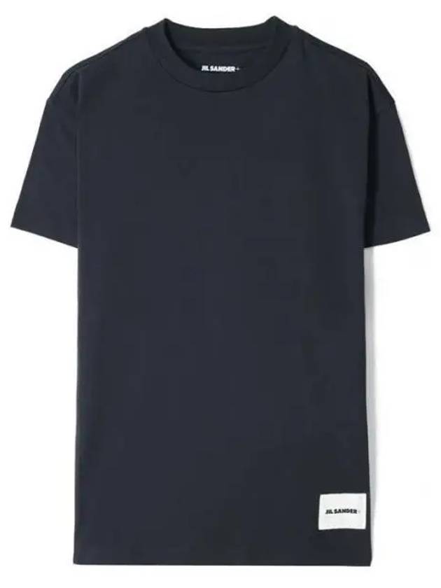 Logo Patch Cotton Short Sleeve T-Shirt 3 Pack Navy - JIL SANDER - BALAAN 2