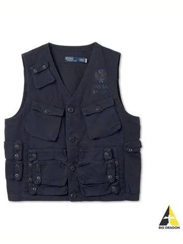 Twill Graphic Utility Vest Navy - POLO RALPH LAUREN - BALAAN 1