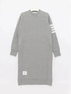 Classic Loopback 4-Bar Sweater Midi Dress Light Grey - THOM BROWNE - BALAAN 2