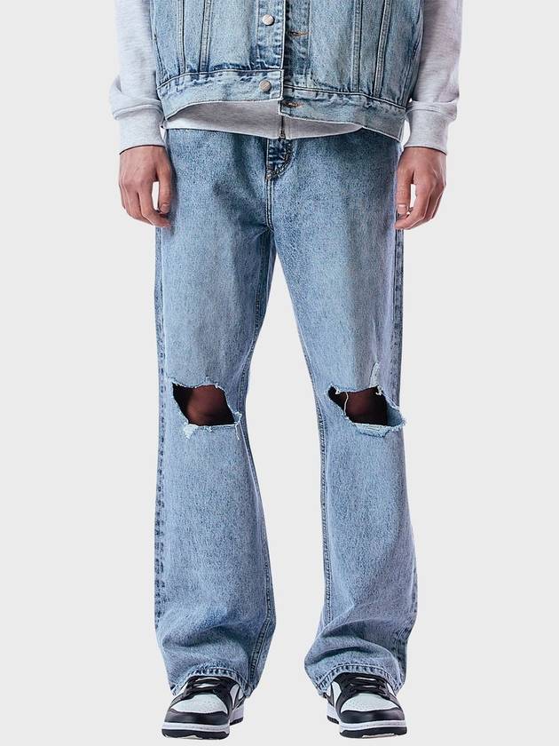 Salt Destroyed Wide Denim Pants BLUE - PHILOGRAM - BALAAN 1