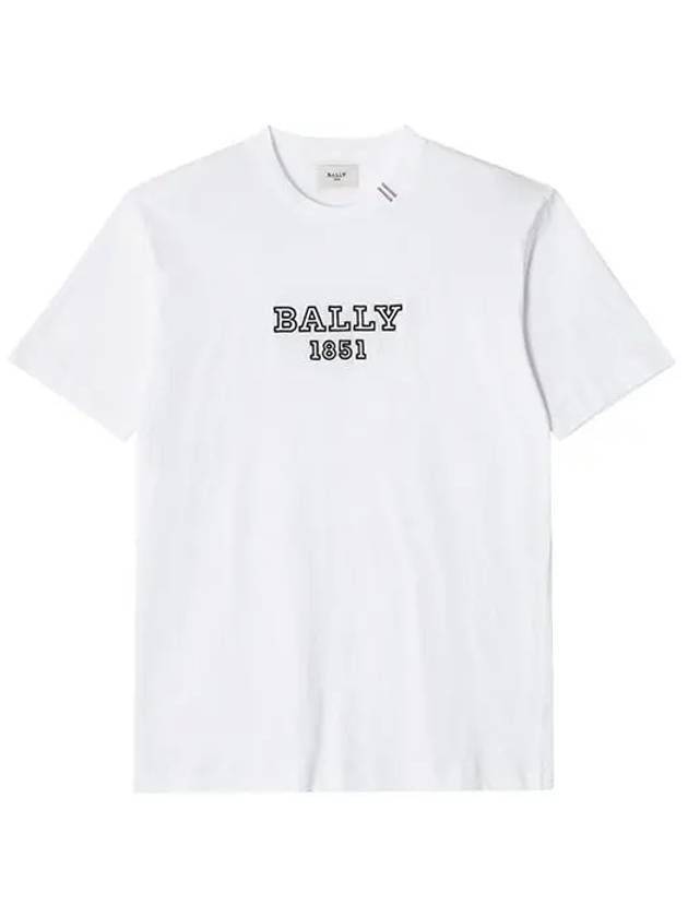 MOU00L 7S319 U001 M5BA834F 1851 Logo Embroidered Men s Short Sleeve Tee - BALLY - BALAAN 1