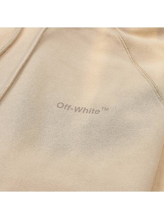 Logo Print Drawstring Hoodie Beige - OFF WHITE - BALAAN 6