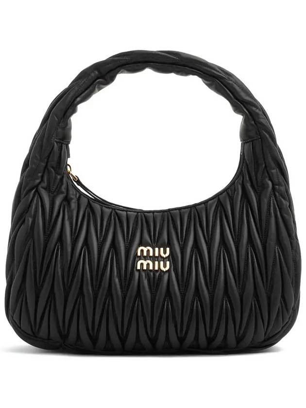 Wander Materasse Nappa Leather Hobo Bag Black - MIU MIU - BALAAN 3