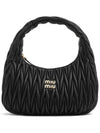 Wander Materasse Nappa Leather Hobo Bag Black - MIU MIU - BALAAN 3