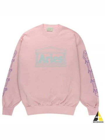 Aries column sweatshirt light pink SSAR20001 - ARIES - BALAAN 1