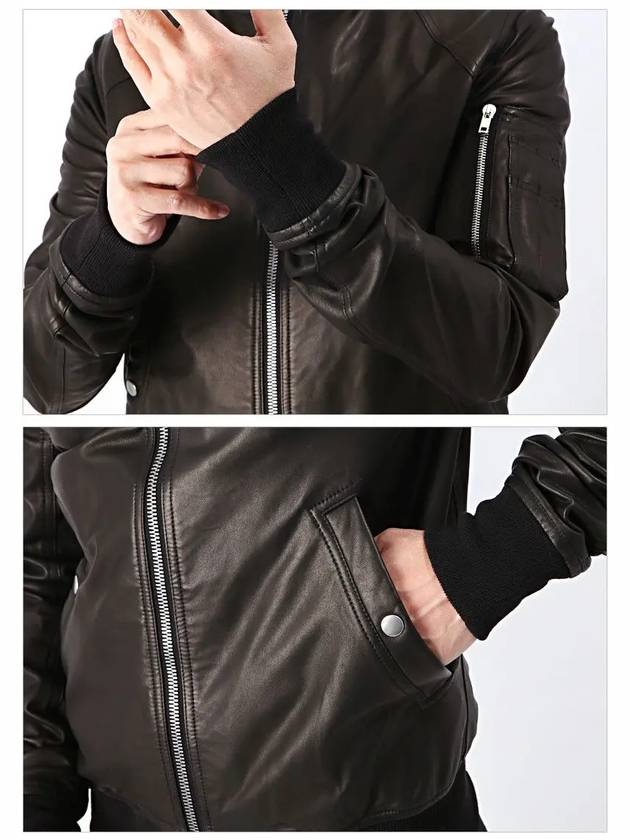 Raglan Aviation Leather Bomber Jacket Black - RICK OWENS - BALAAN 6