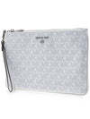 Jet Set Charm Logo Embellished Wristlet Clutch Bag White - MICHAEL KORS - BALAAN 3