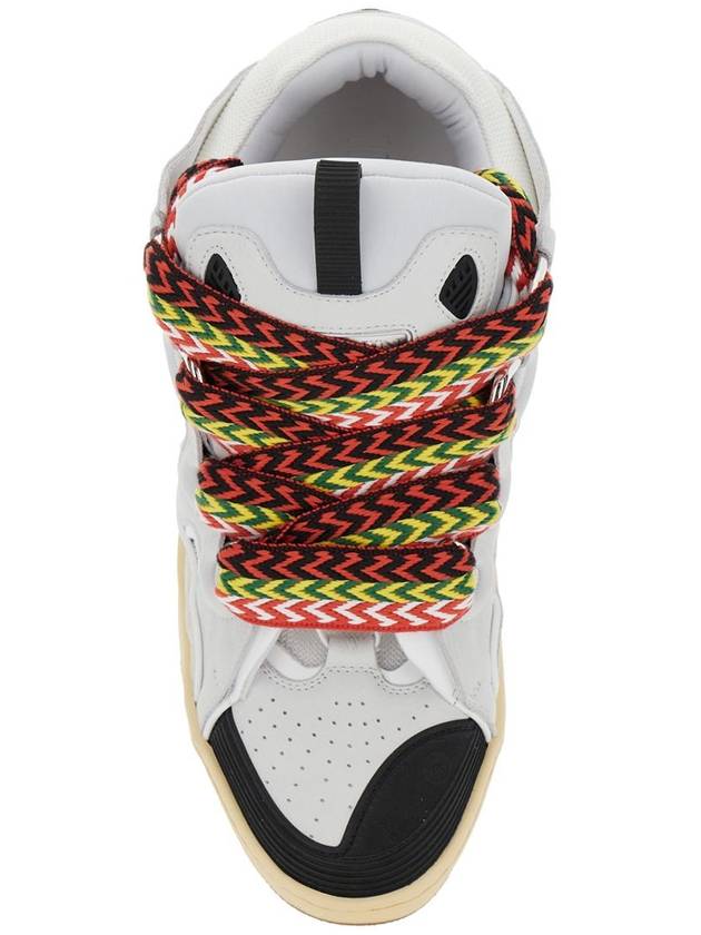 'Curb' Sneakers With Multicolor Laces In Leather White Unisex - LANVIN - BALAAN 4