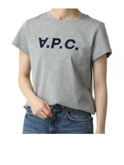 VPC Navy Logo Cotton Short Sleeve T-Shirt Grey - A.P.C. - BALAAN 2