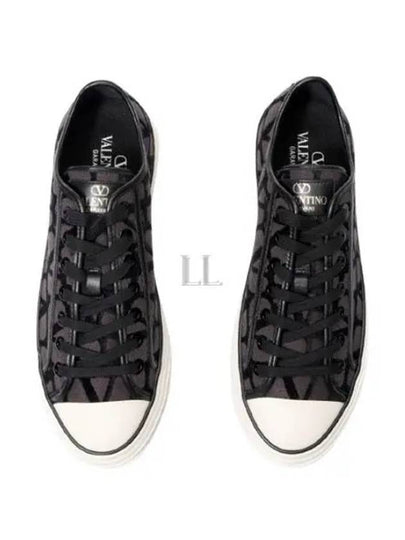 Toile Iconographe Low Top Sneakers Brown - VALENTINO - BALAAN 2