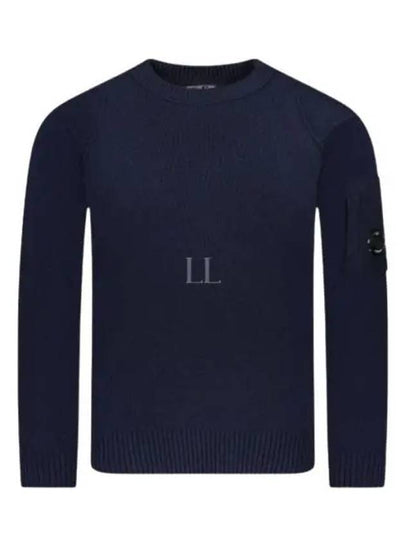 Lambswool GRS Crew Neck Knit Top Navy - CP COMPANY - BALAAN 2