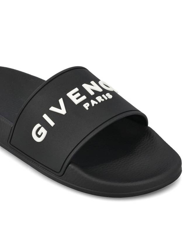 Logo Detail Slides Slippers Black - GIVENCHY - BALAAN 5