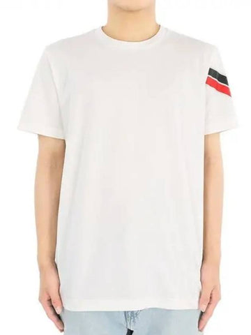 Men s Shoulder Stripe Short Sleeve Ivory 8C00029 89AKK 032 1062541 - MONCLER - BALAAN 1